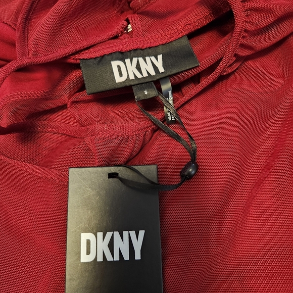 DKNY Mesh Overlay Maxi Halter Dress with Shorter Lining - Picture 9 of 11